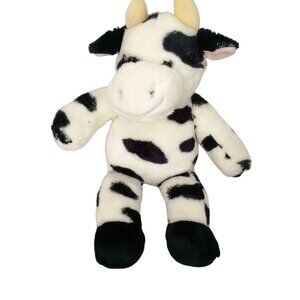 Plush Cow Stuffed Animal By Build a Bear 12" Black & White Spotted Soft Toy